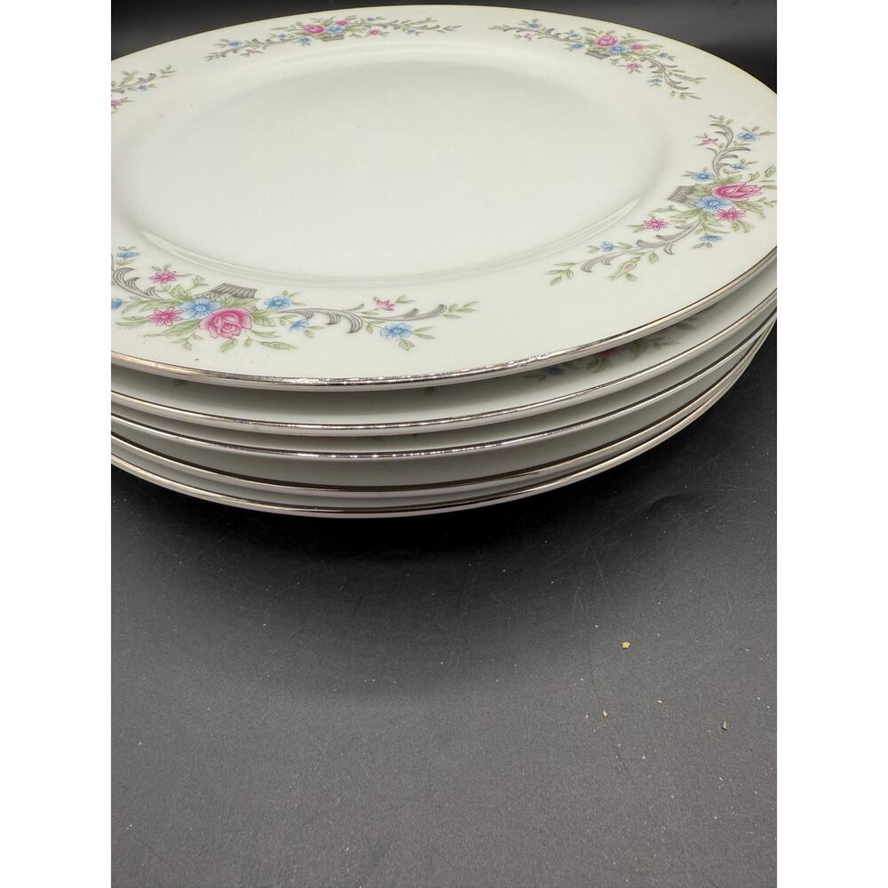 set of 5 Vtg Florenteen Fine China dinner Plates Fantasia Pattern Made in Japan - Picture 3 of 5